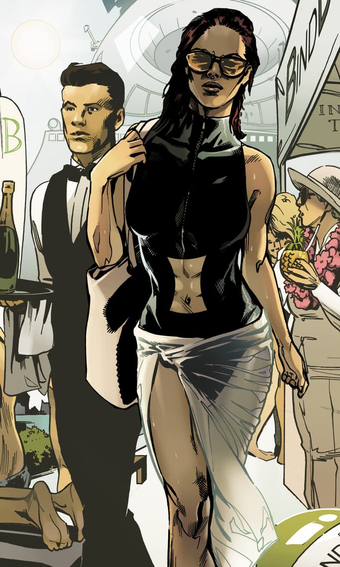 WEB OF BLACK WIDOW #2 interior art by Stephen Mooney with colors by Triona Farrell