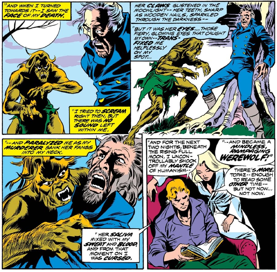 The beginning of the Russoff family curse in WEREWOLF BY NIGHT (1972) #15.