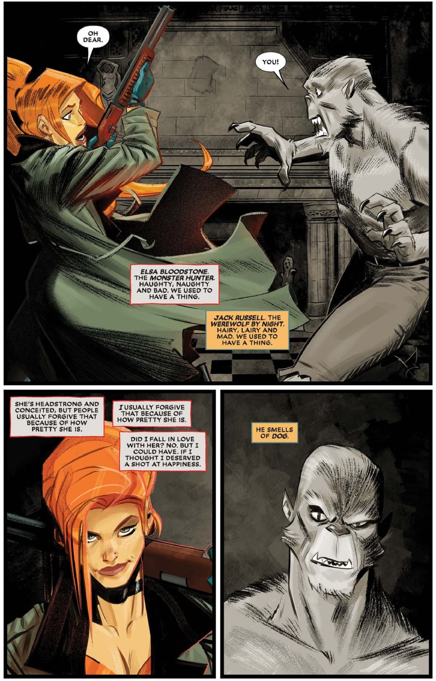 Elsa Bloodstone and Jack Russell meet again in WEREWOLF BY NIGHT (2023) #1.