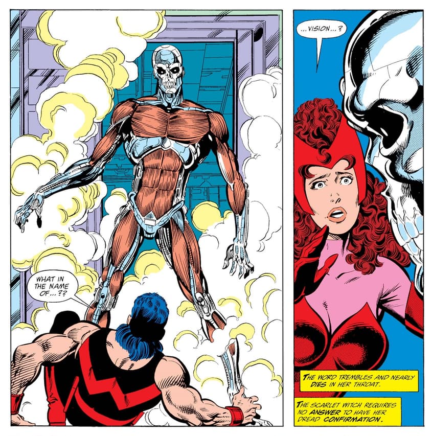 The Vision partially rebuilt in WEST COAST AVENGERS (1985) #44.