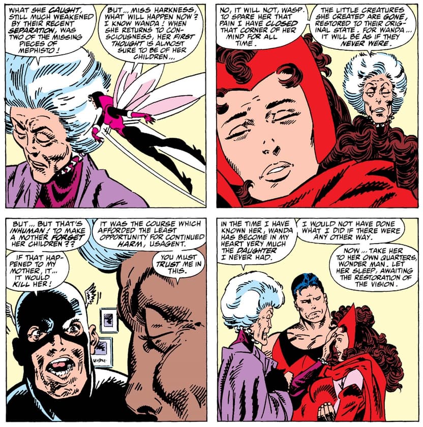 A revelation by Agatha Harkness in WEST COAST AVENGERS (1985) #52.