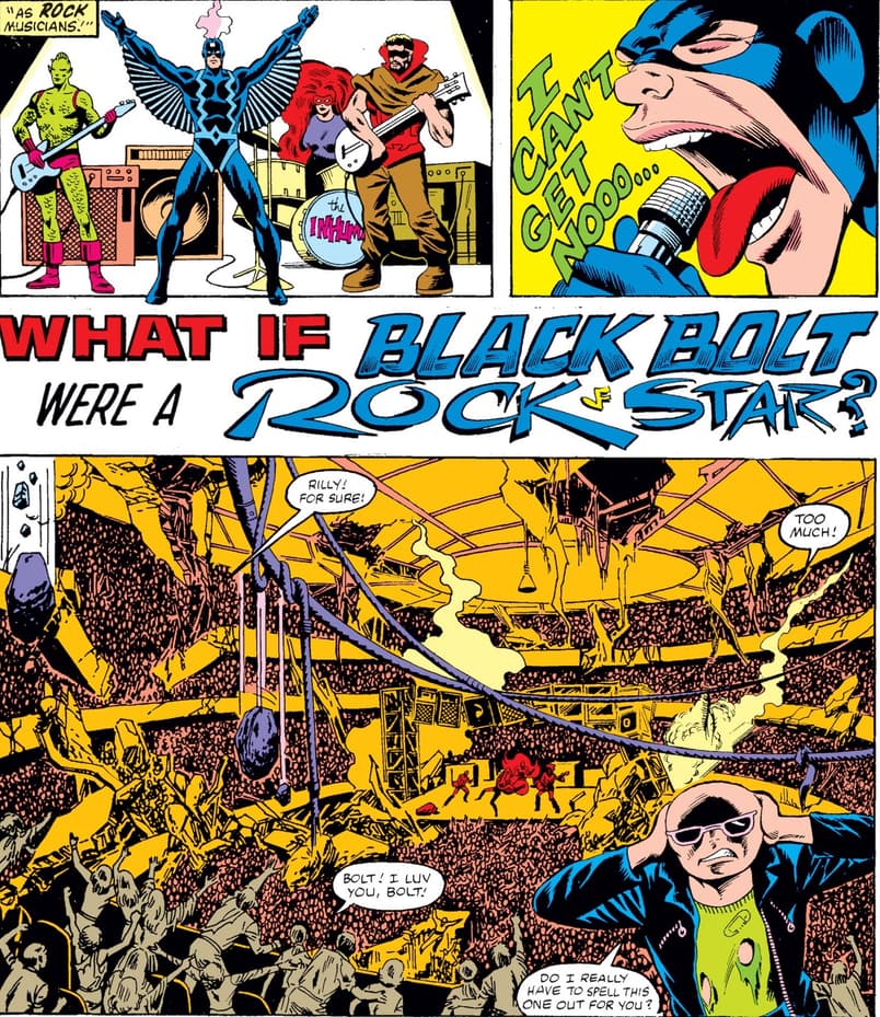 Black Bolt as a rock star in WHAT IF? (1977) #34.