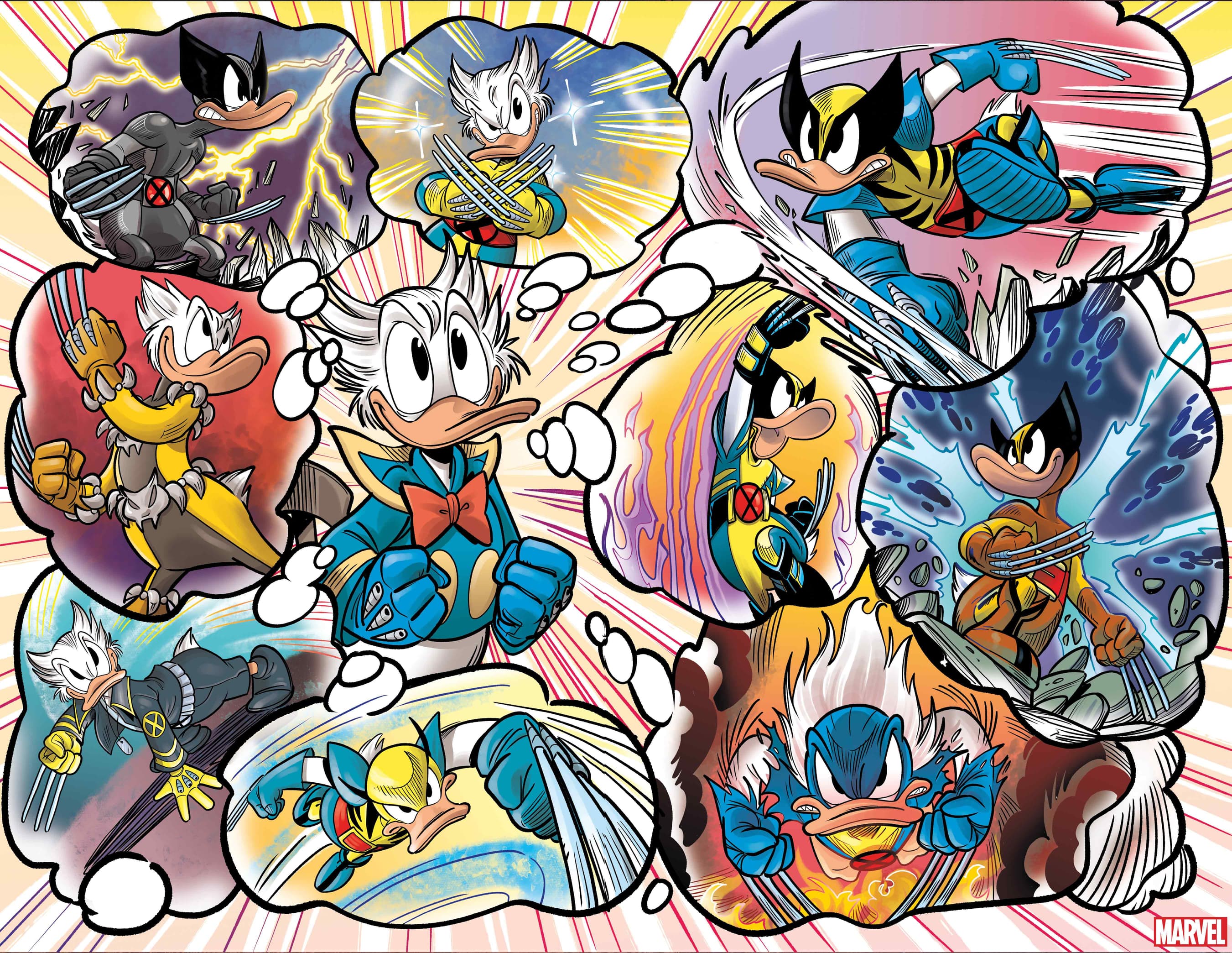 MARVEL & DISNEY: WHAT IF…? DONALD DUCK BECAME WOLVERINE #1 artwork by Giada Perissinotto