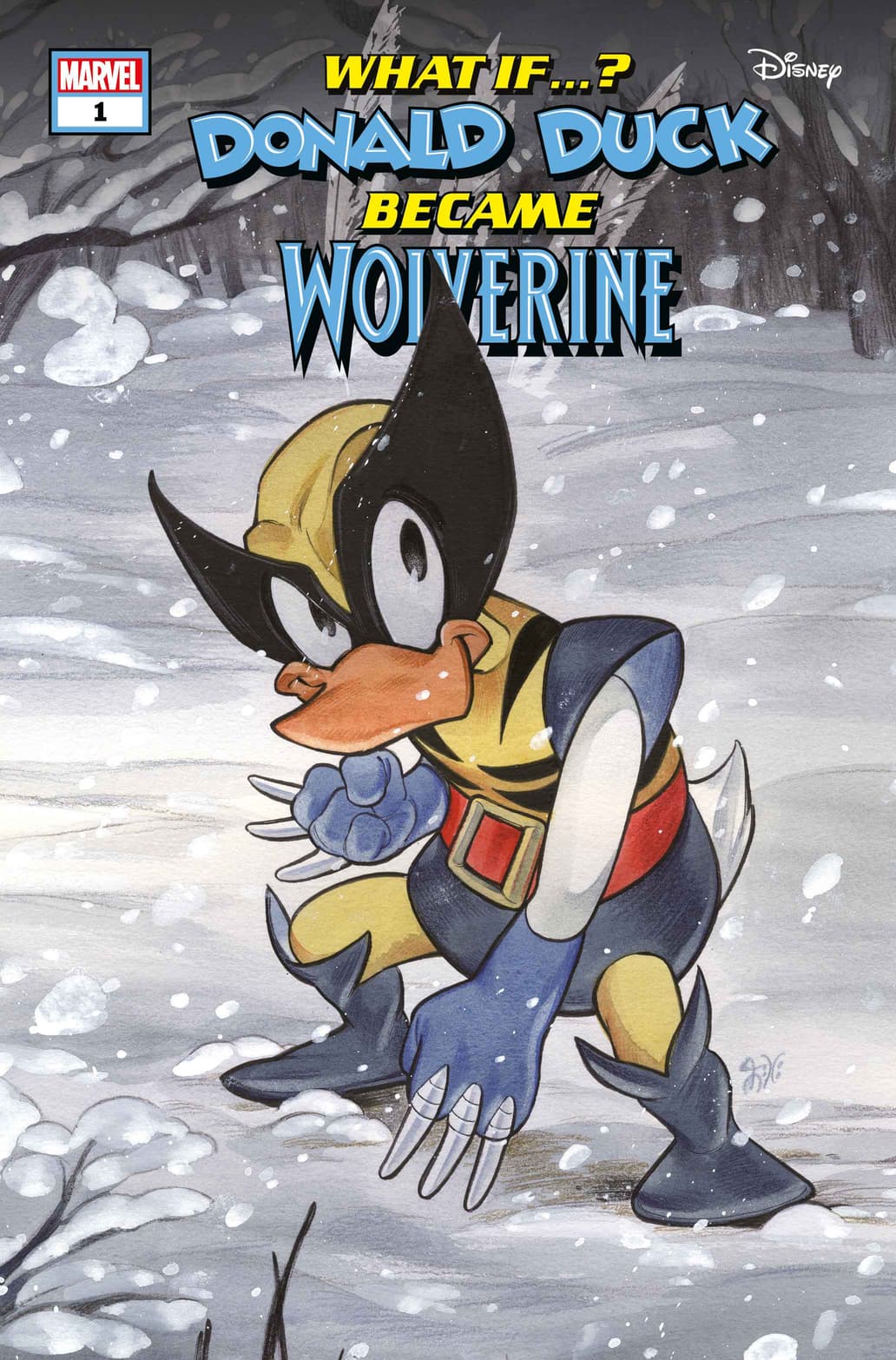 MARVEL & DISNEY: WHAT IF…? DONALD DUCK BECAME WOLVERINE #1 cover by Peach Momoko