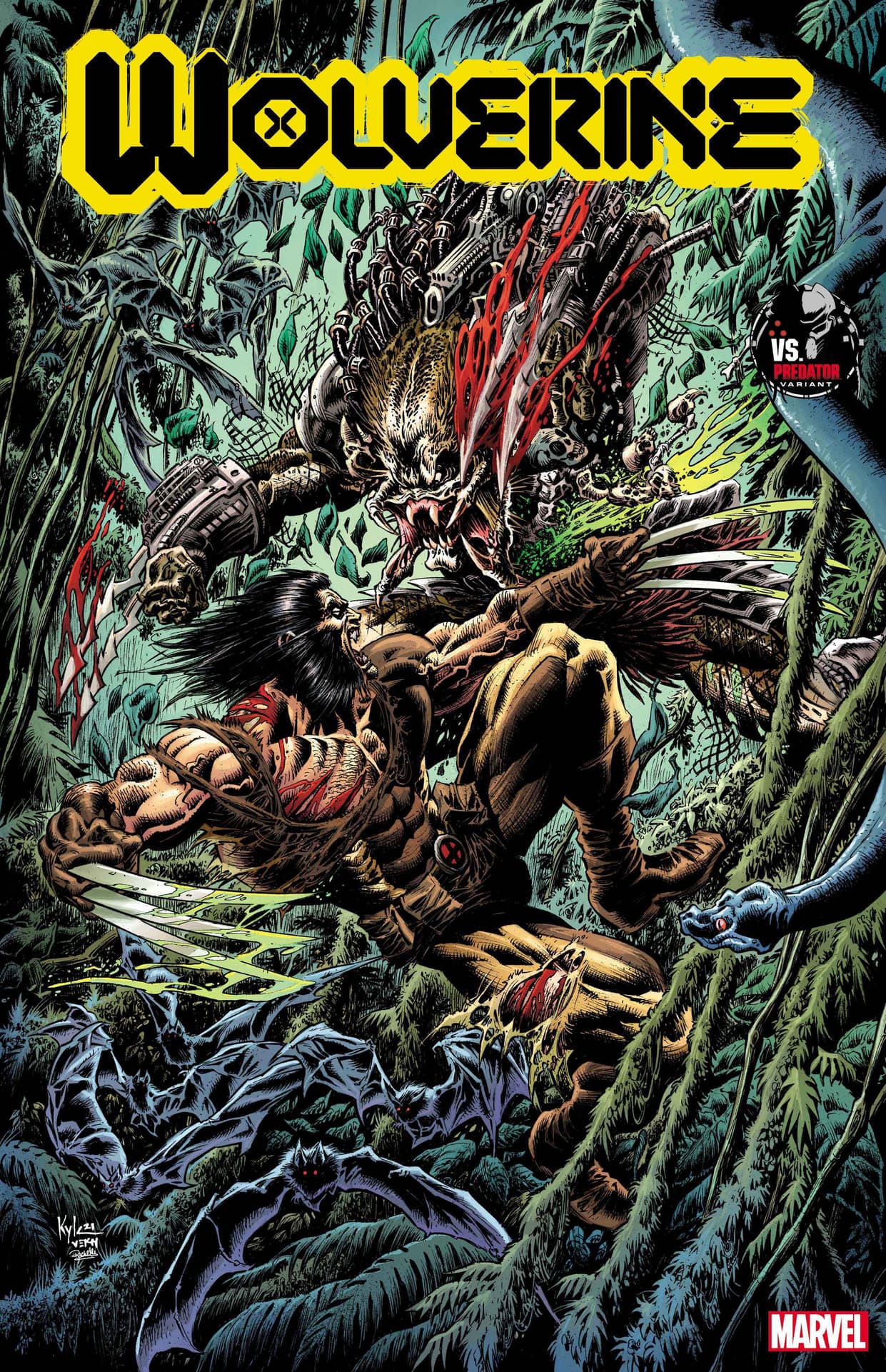 WOLVERINE #23 PREDATOR VARIANT COVER by KYLE HOTZ, On Sale 7/13
