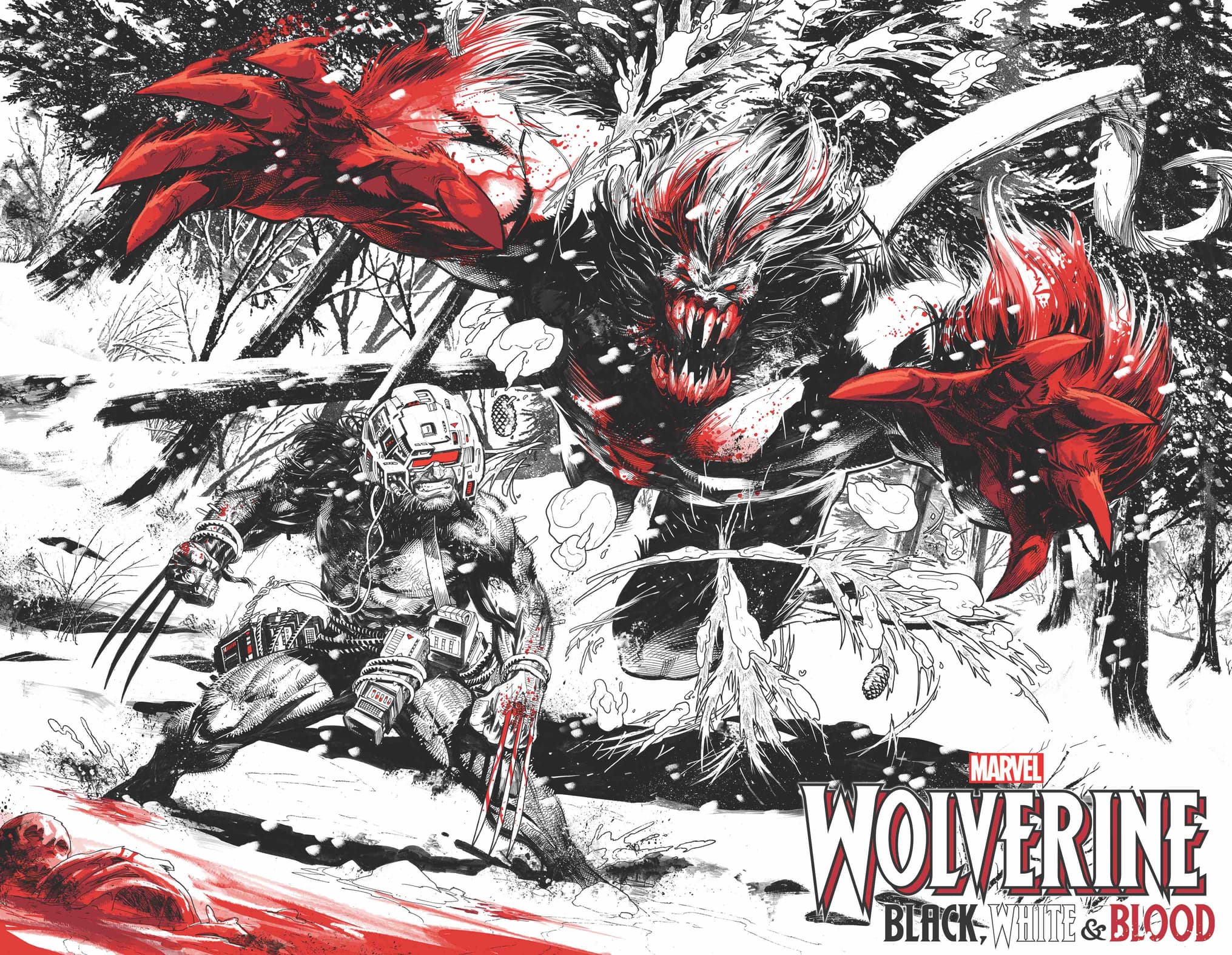 WOLVERINE: BLACK, WHITE & BLOOD #1 preview interiors by Adam Kubert and Frank Martin