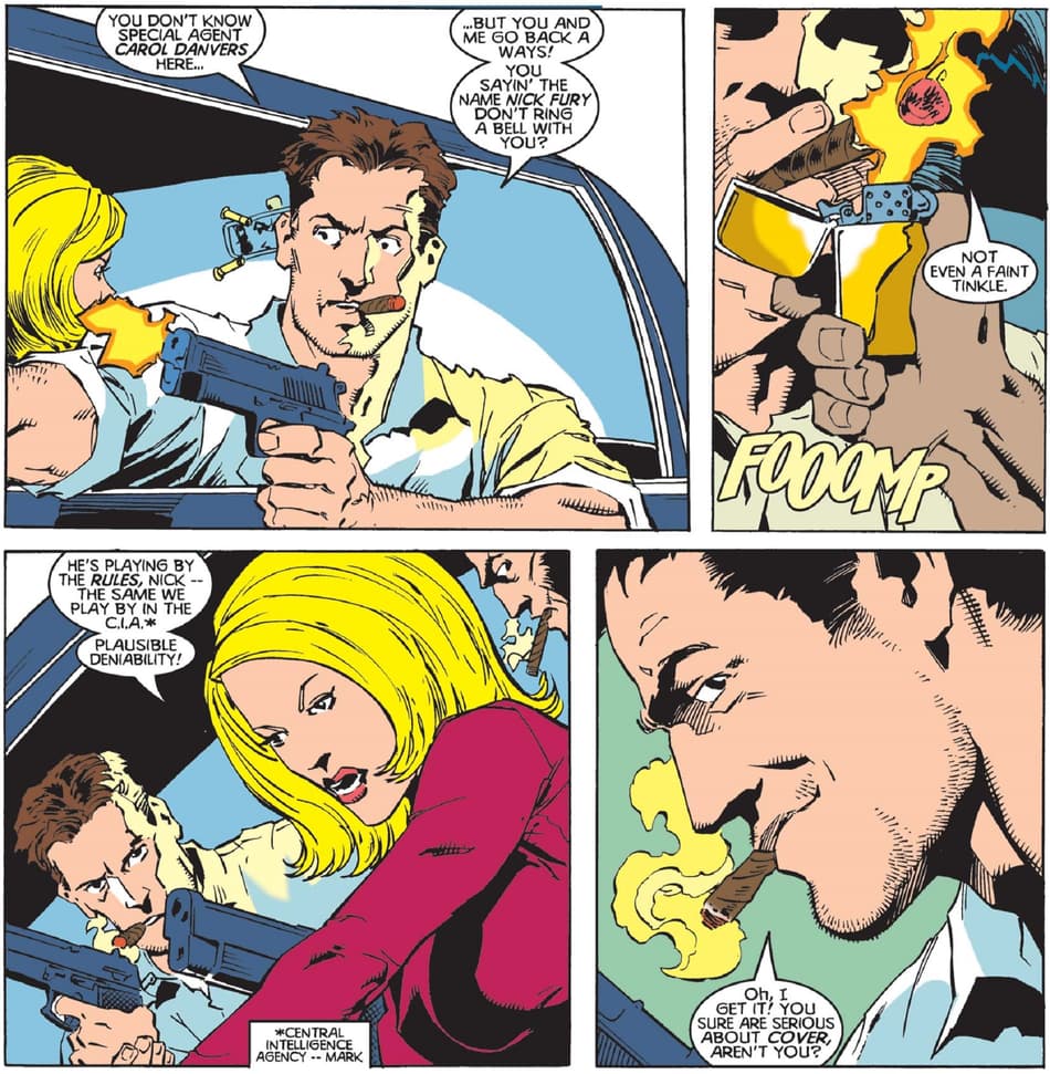 Carol Danvers and Nick Fury team up to save Wolverine in WOLVERINE (1988) #-1.