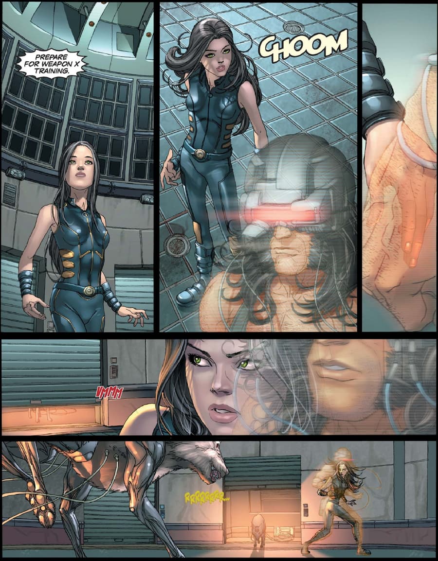 Laura’s origin revisited in X-23: TARGET X (2006) #1.
