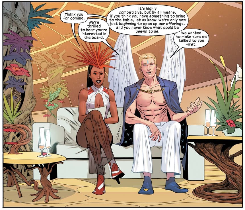 Angel and Monet St. Croix recruit their Board in X-CORP (2021) #2.