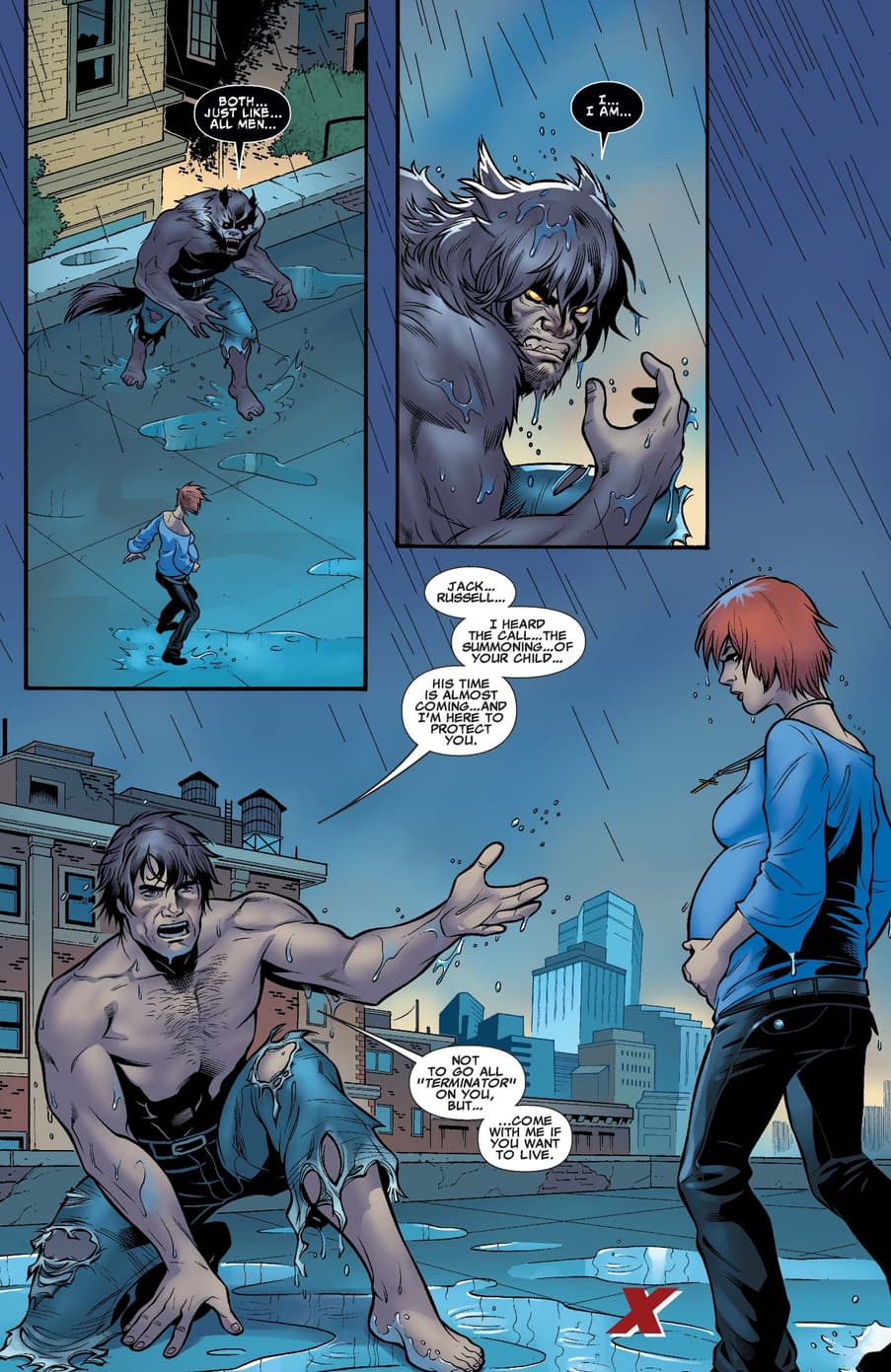 Werewolf by Night assists Wolfsbane in X-FACTOR (2005) #222.
