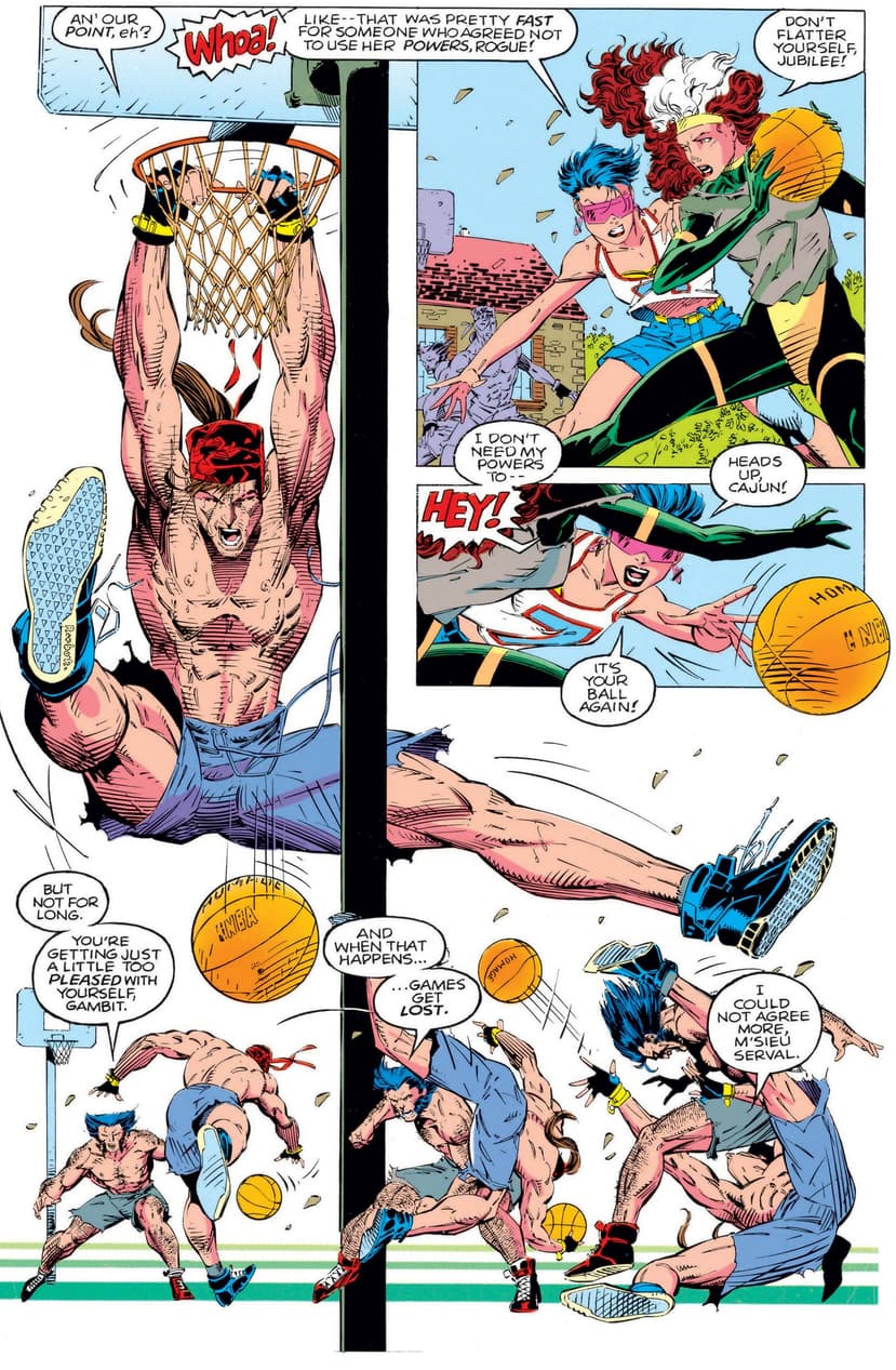 X-Men play basketball