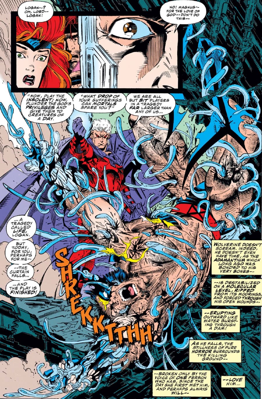 Wolverine loses his adamantium skeleton in X-MEN (1991) #25.