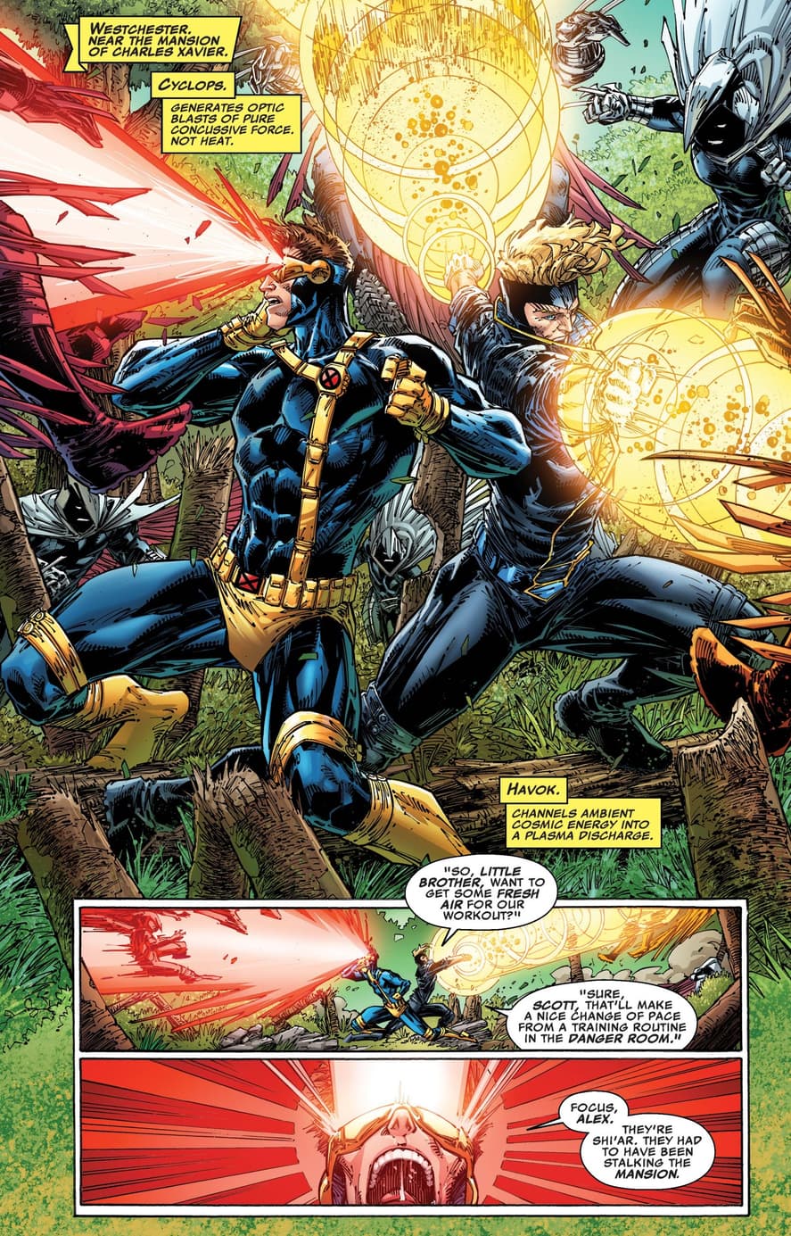 Cyclops and Havok team-up against the Shi'ar.