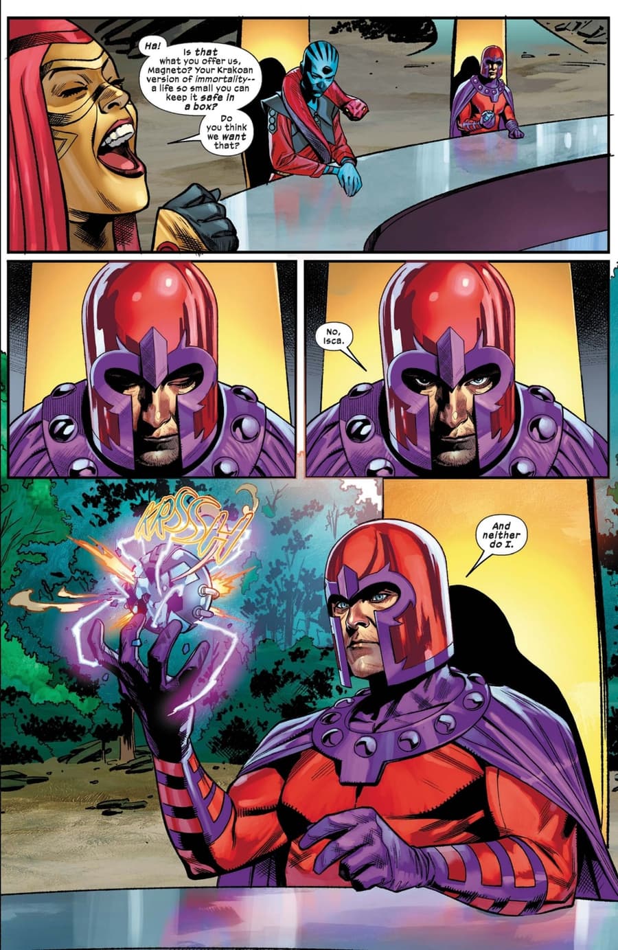 X-MEN RED (2022) #4 page by Al Ewing, Juann Cabal, Andrés Genolet, and Michael Sta. Maria