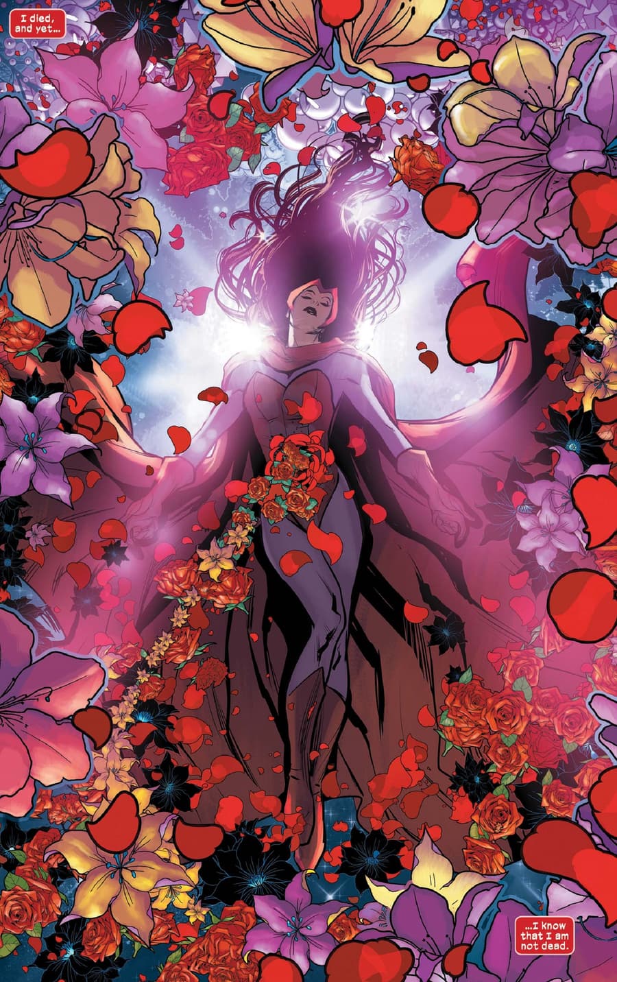 Scarlet Witch conquers death in X-MEN: THE TRIAL OF MAGNETO (2021) #1.