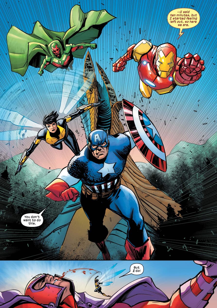The Avengers attack Magneto on Krakoa.