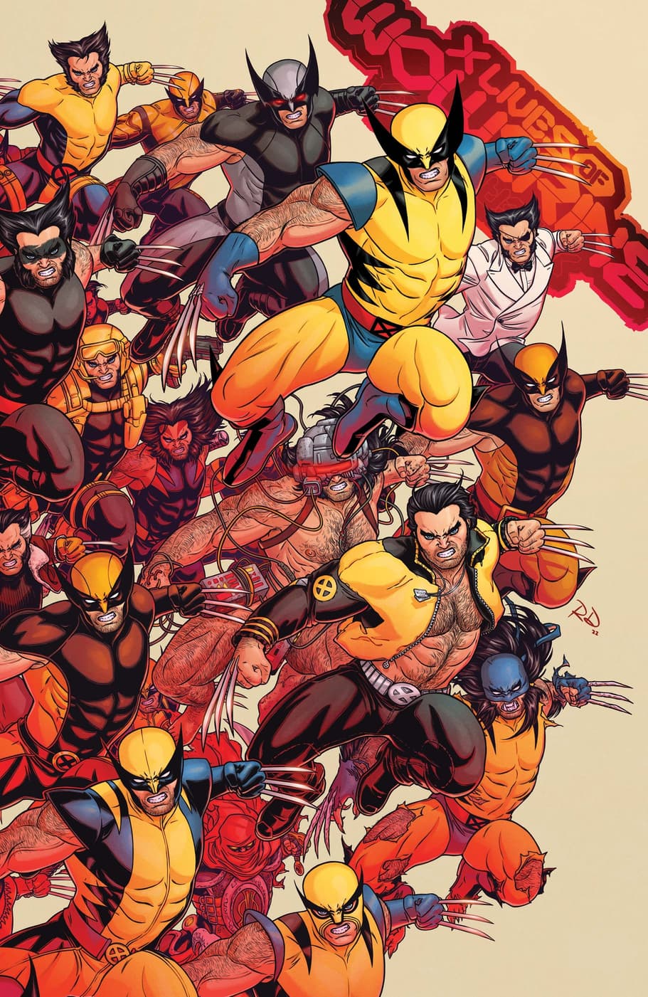 X LIVES OF WOLVERINE (2022) #5 capa variante por Russell Dauterman