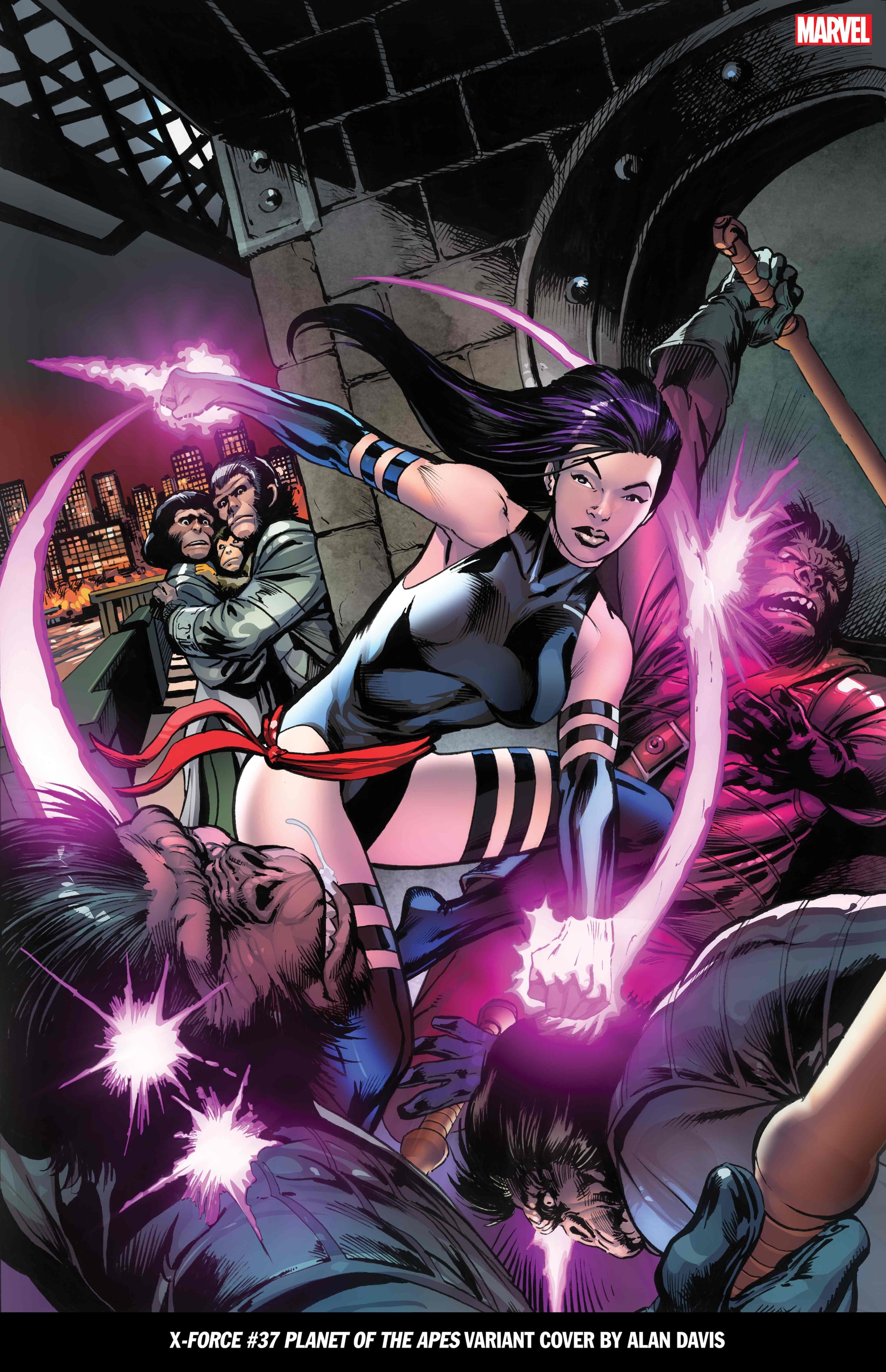 X-FORCE #37 PLANET OF THE APES VARIANT COVER BY ALAN DAVIS