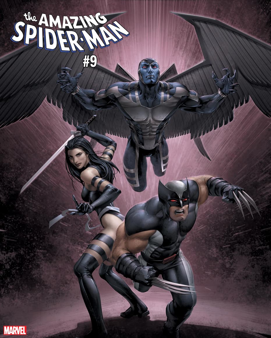 AMAZING SPIDER-MAN #9 / UNCANNY X-MEN VARIANT COVER by Clayton Crain