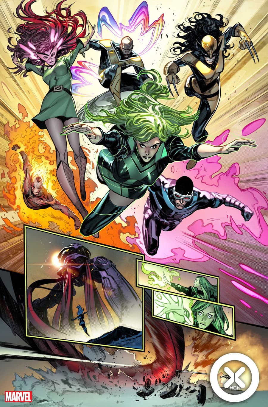 X-MEN #1 preview pages by Pepe Larraz, colors by Marte Gracia