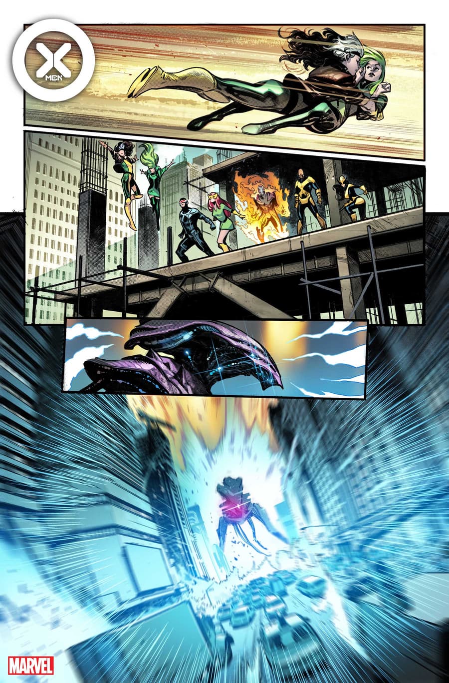 X-MEN #1 preview pages by Pepe Larraz, colors by Marte Gracia