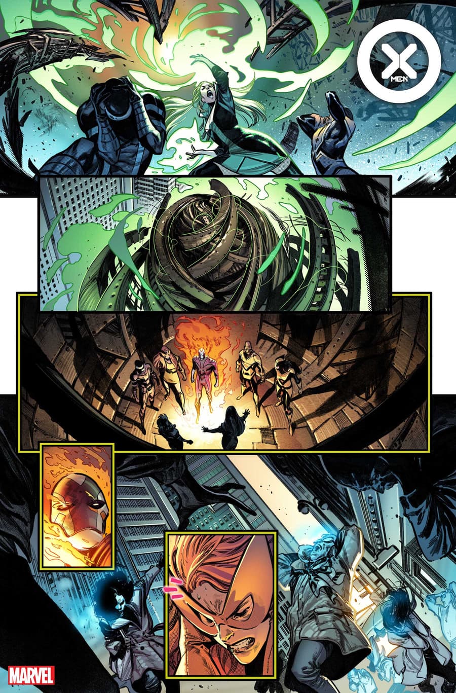 X-MEN #1 preview pages by Pepe Larraz, colors by Marte Gracia