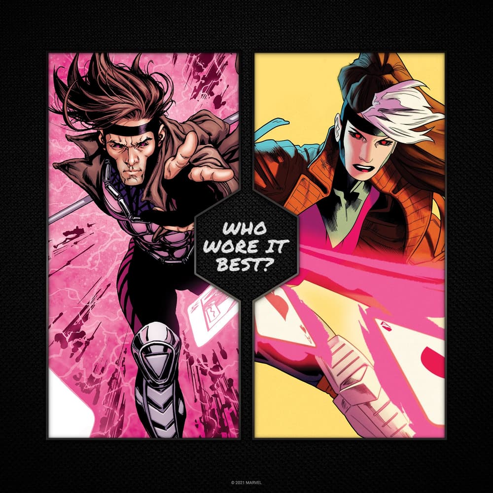 Rogue wears Gambit's look!