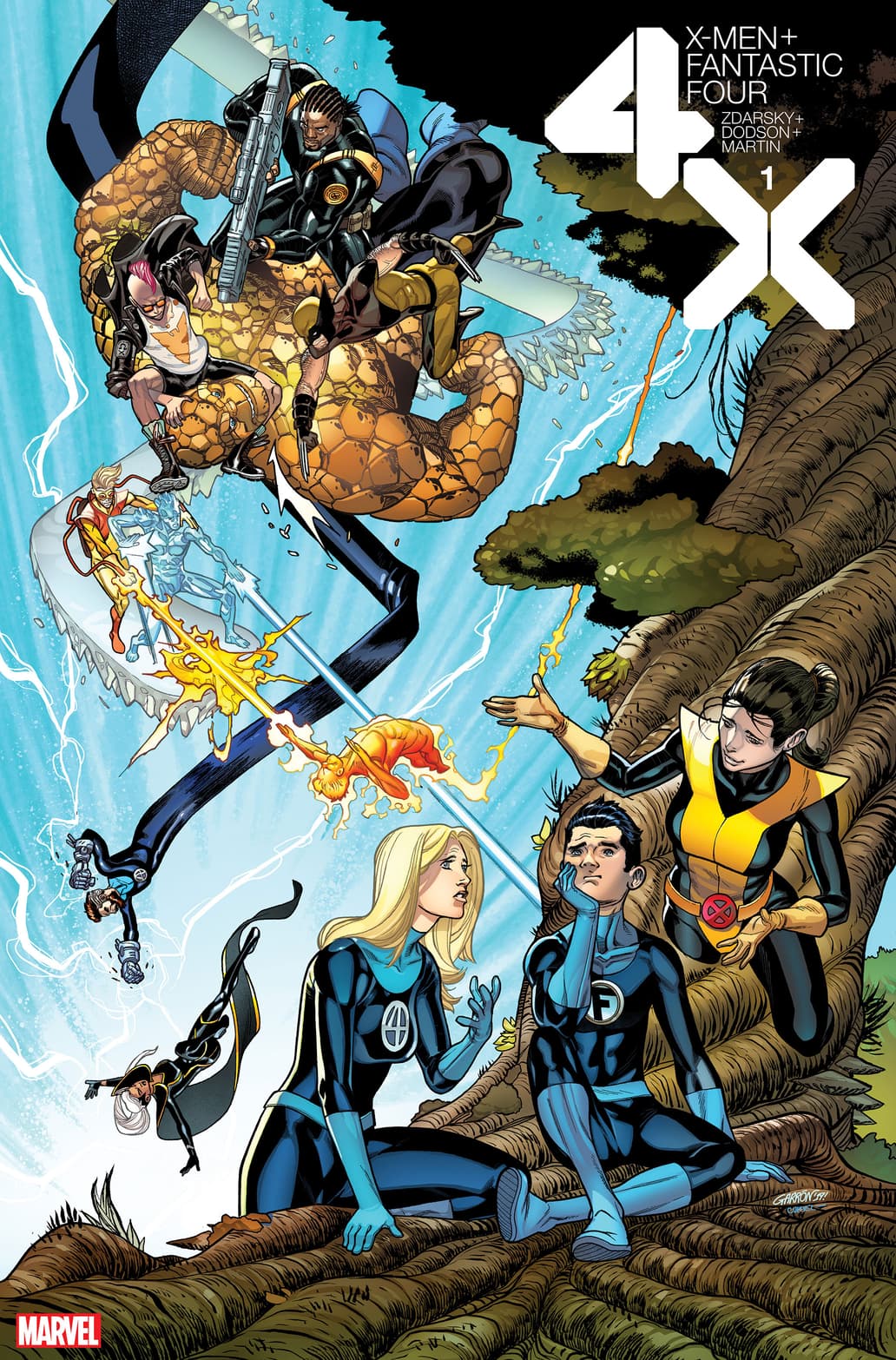 X-MEN/FANTASTIC FOUR variant cover by Javier Garron