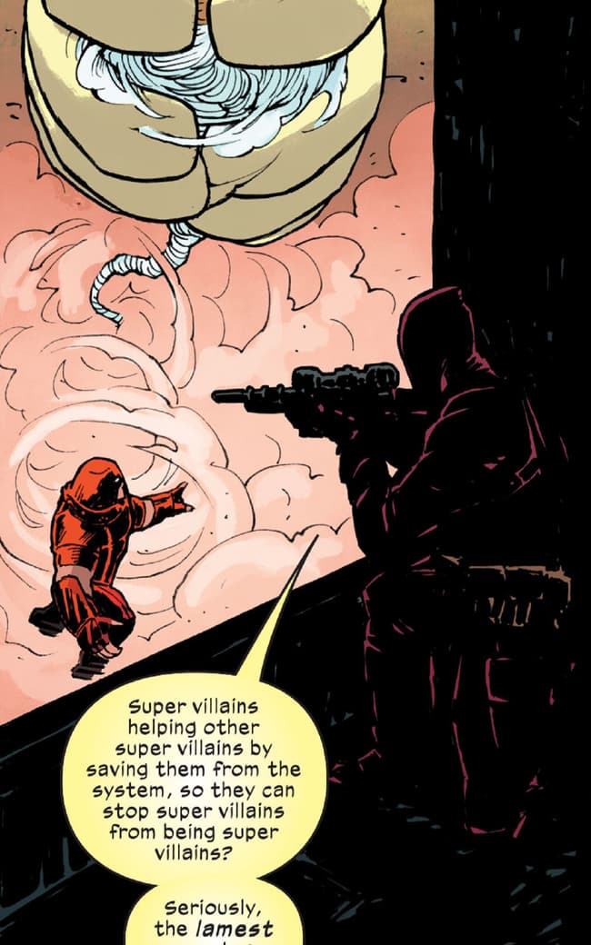 Deadpool stakes out Juggernaut.