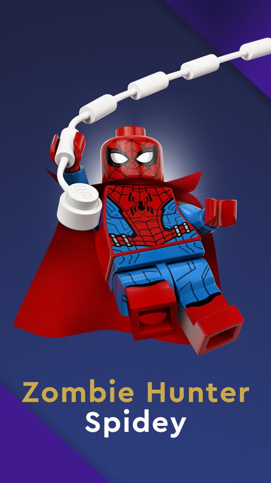 LEGO Minifigures - Zombie Hunter Spidey  / shop it <a href="https://www.lego.com/en-us/product/lego-minifigures-marvel-studios-71031">here</a>