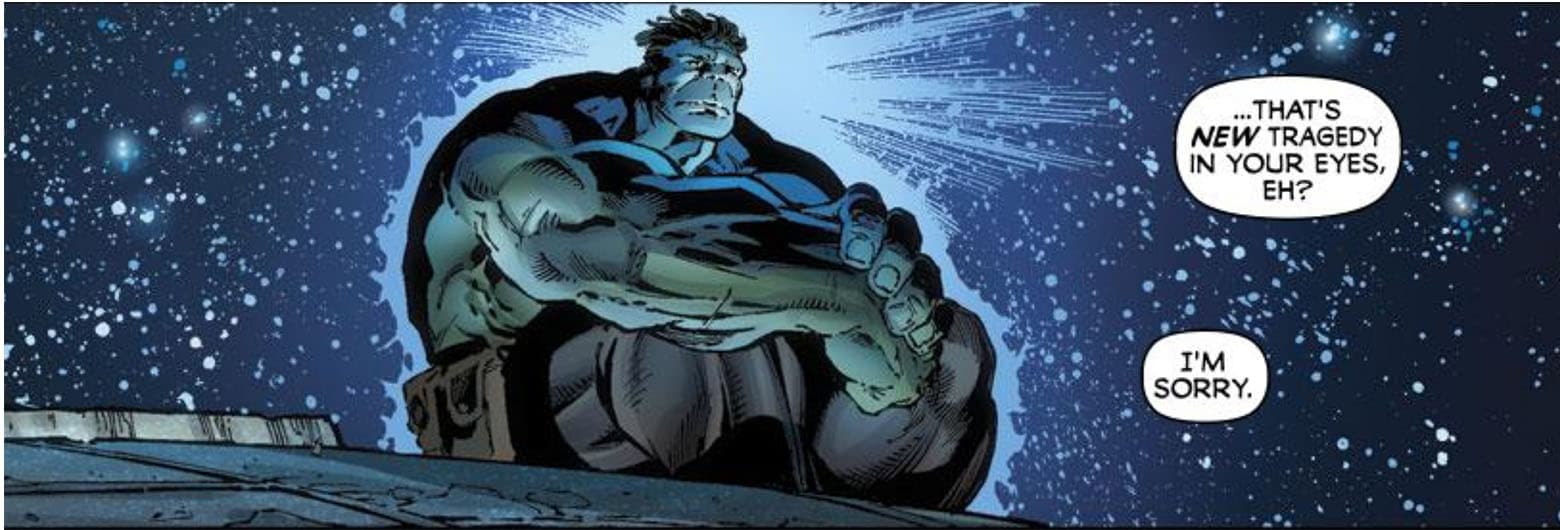 Hulk staring into the stars