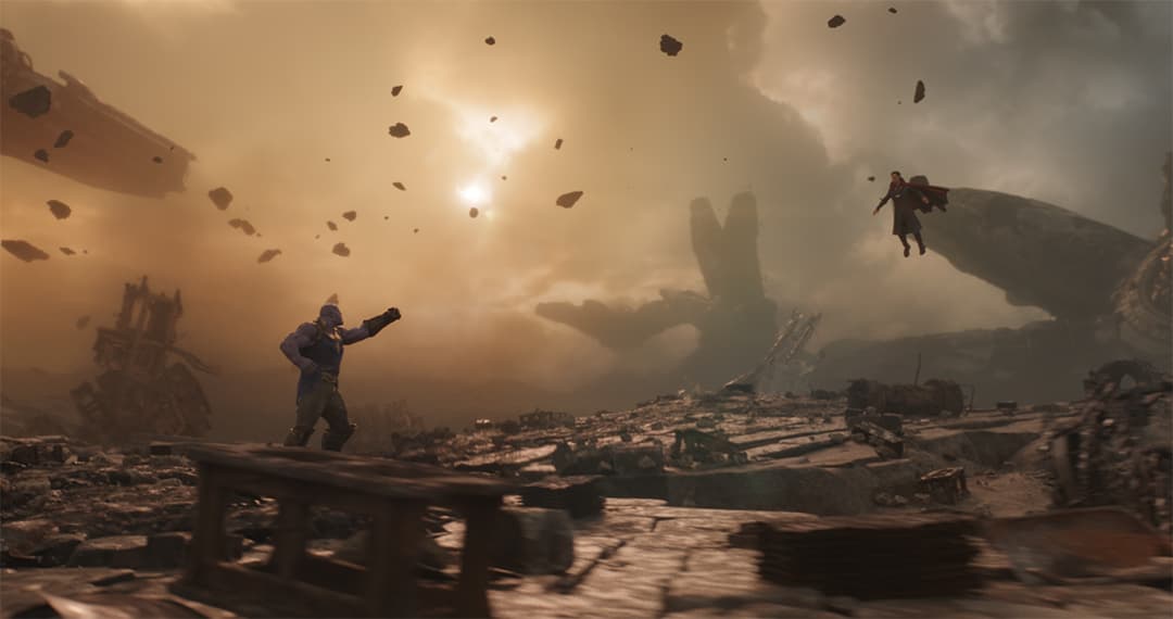 Doctor Strange (Stephen Strange) fighting Thanos on Titan