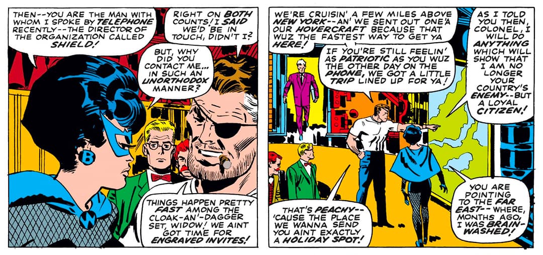 Natasha Romanoff attempts to prove her loyalty to Nick Fury and S.H.I.E.L.D.