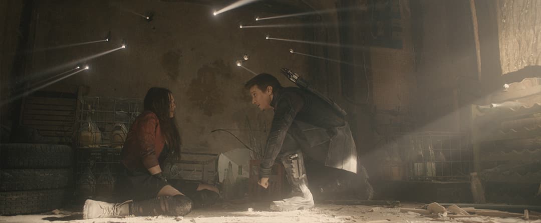 Wanda Maximoff (Scarlet Witch) and Clint Barton (Hawkeye)