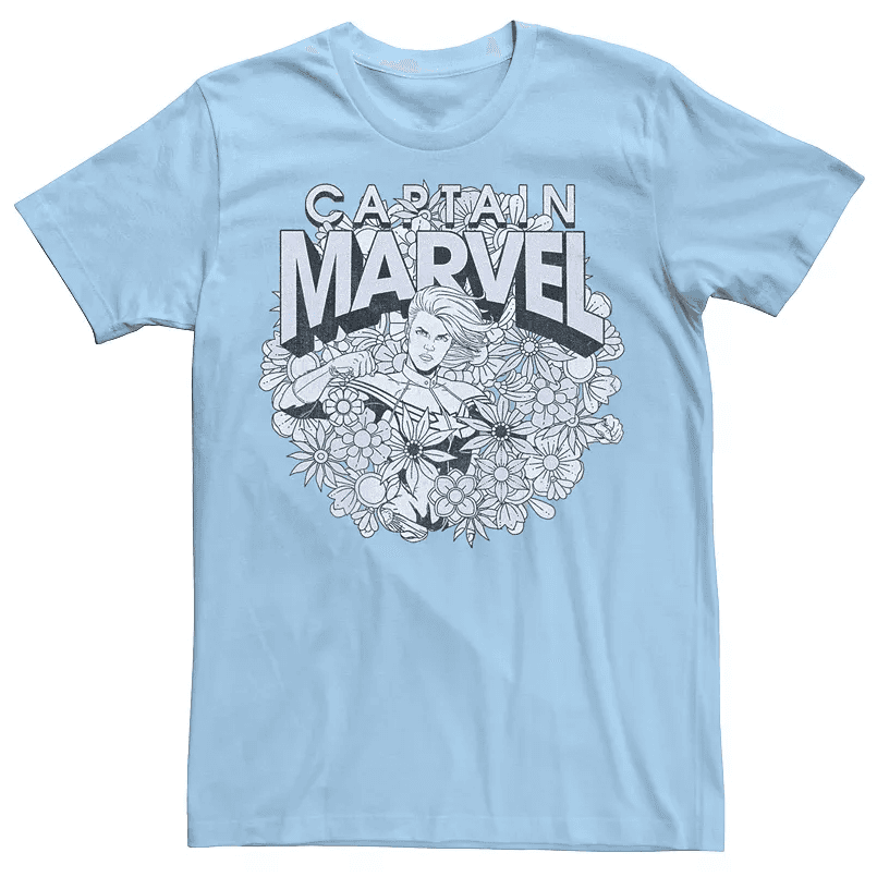 Men's Marvel Captain Marvel Spring Floral Tee