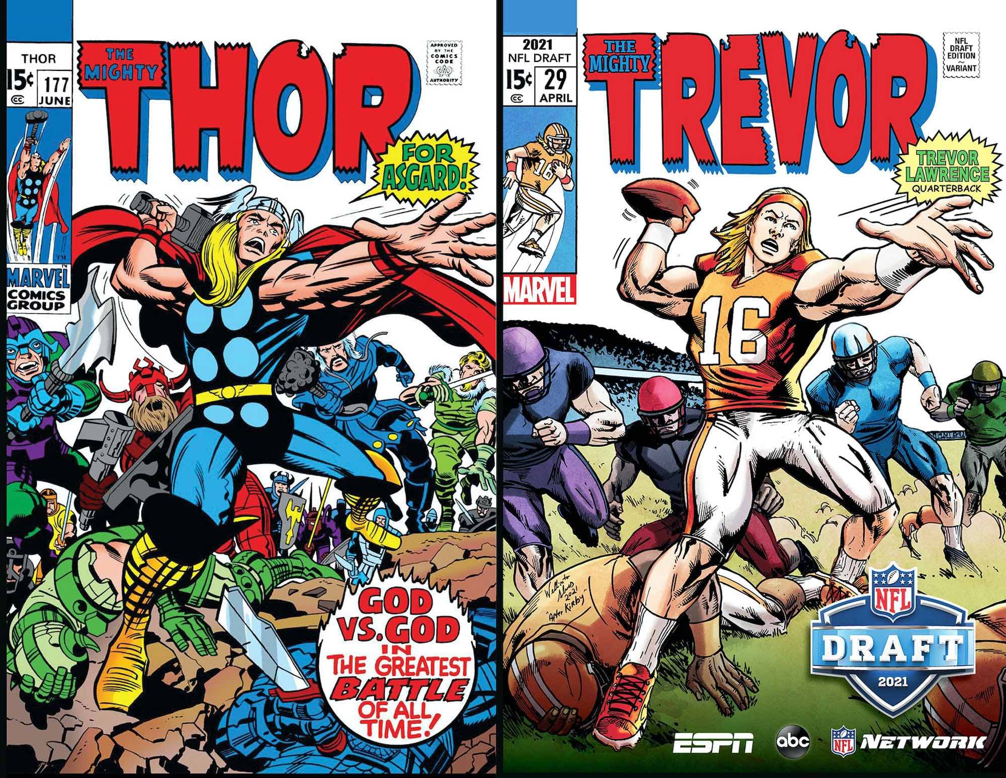 Marvel and ESPN Share Homage Covers Featuring NFL Draft Players