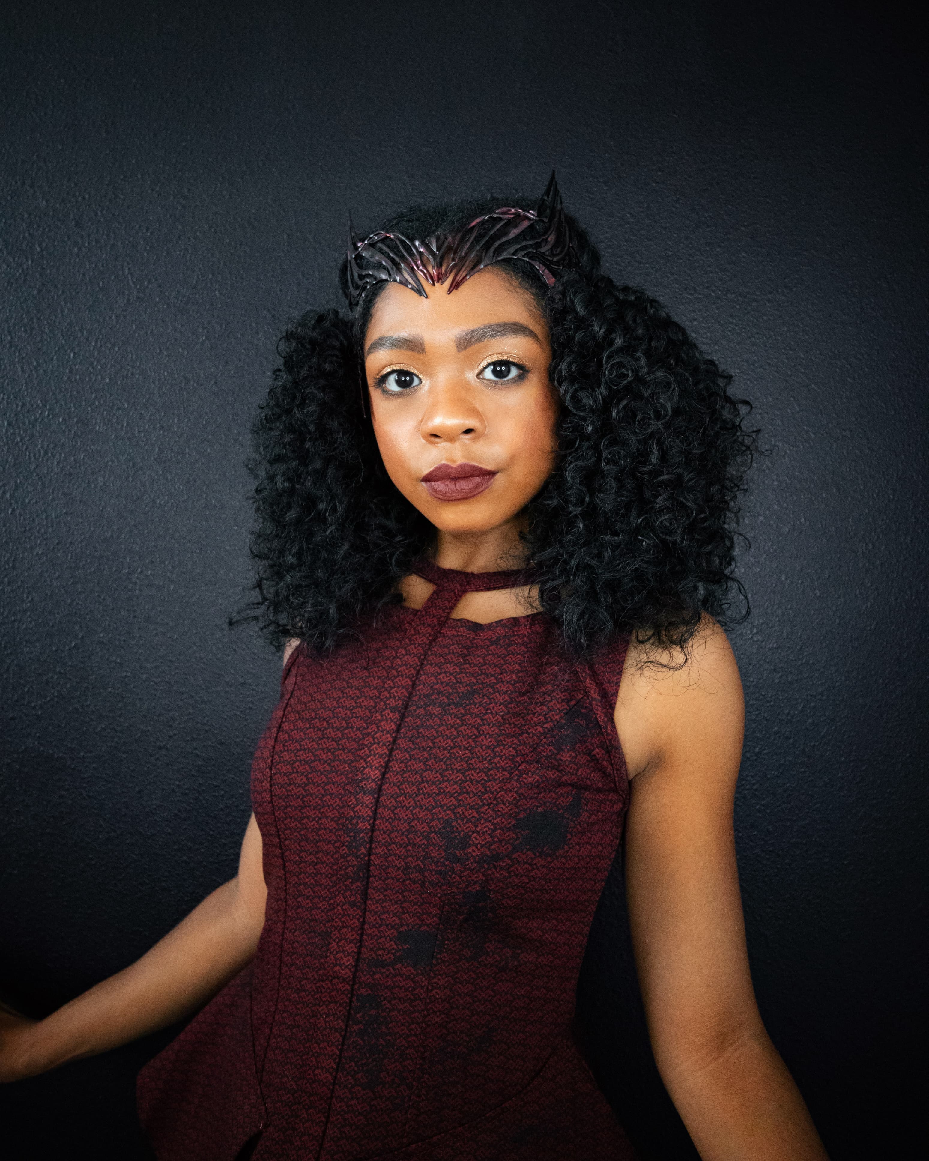 Scarlet Witch Tiara / shop it <a href=https://www.gamestop.com/collectibles/replicas/products/dr-strange-multiverse-of-madness-wanda-tiara-gamestop-exclusive/11165795.html>here</a>