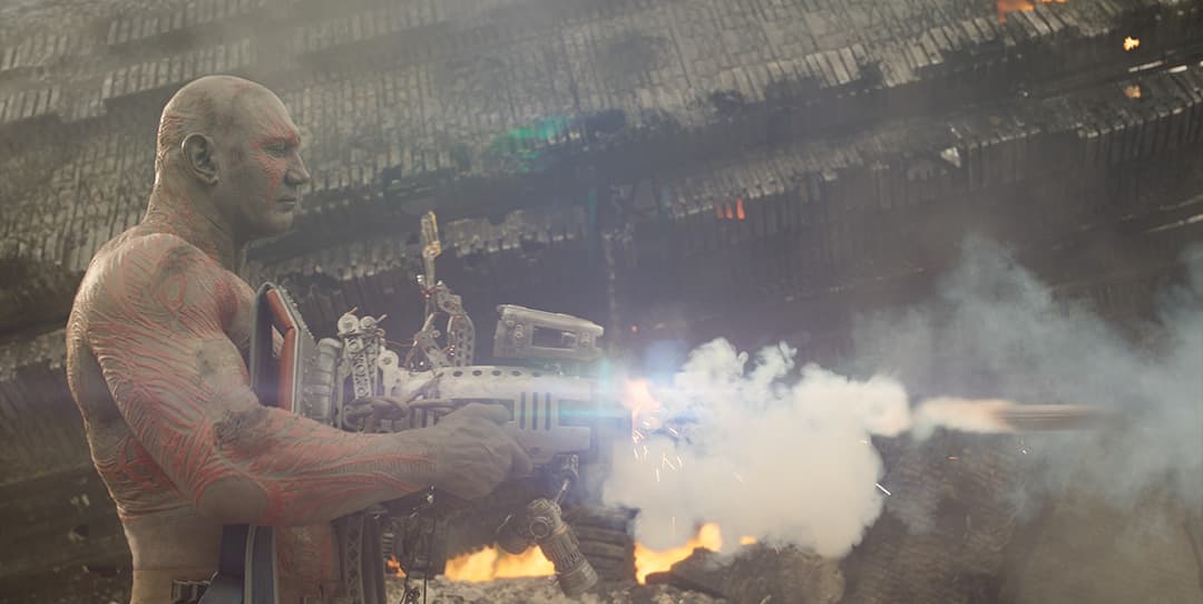 Drax firing a weapon