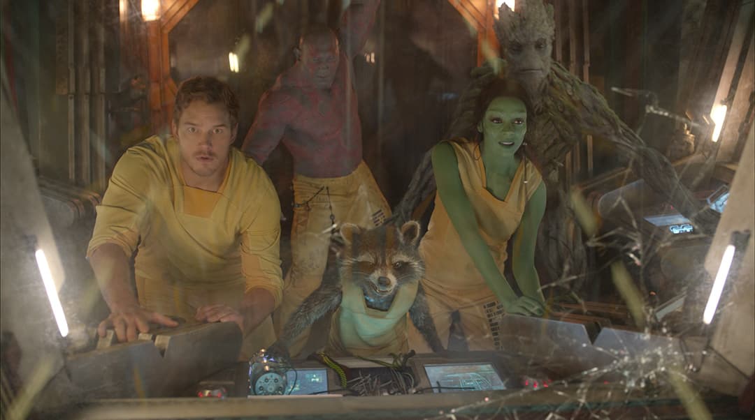 Drax escaping Kyln with the Guardians of the Galaxy