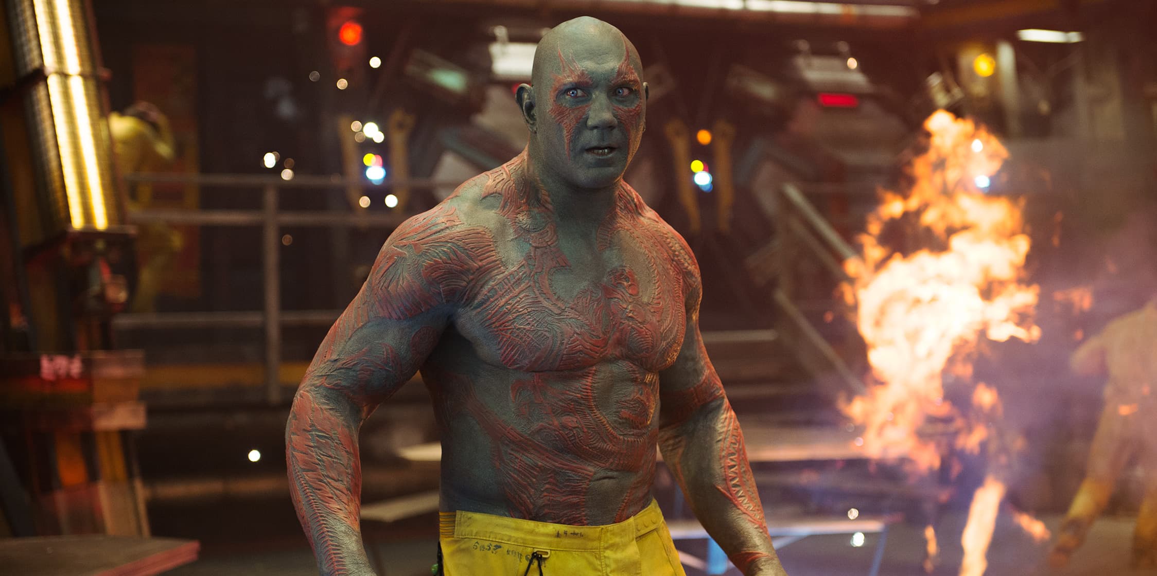 Drax meeting the Guardians of the Galaxy in prison