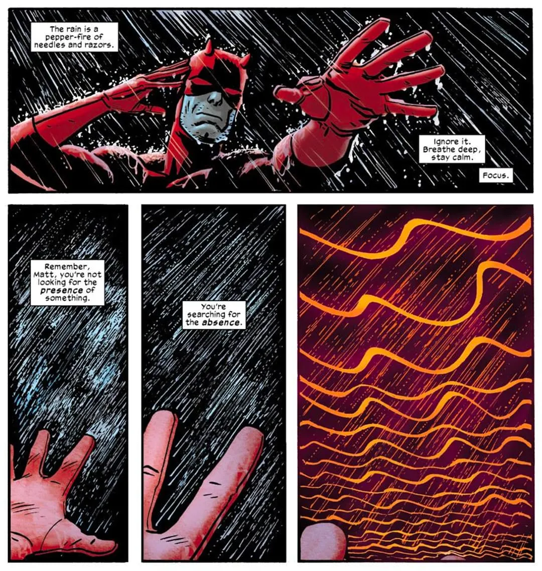 Matt Murdock using his powers as Daredevil.