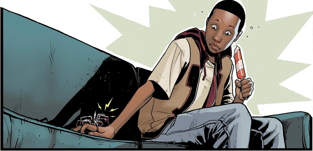 Miles getting bit by a spider