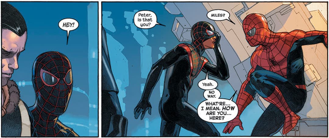 Miles bumping into Peter