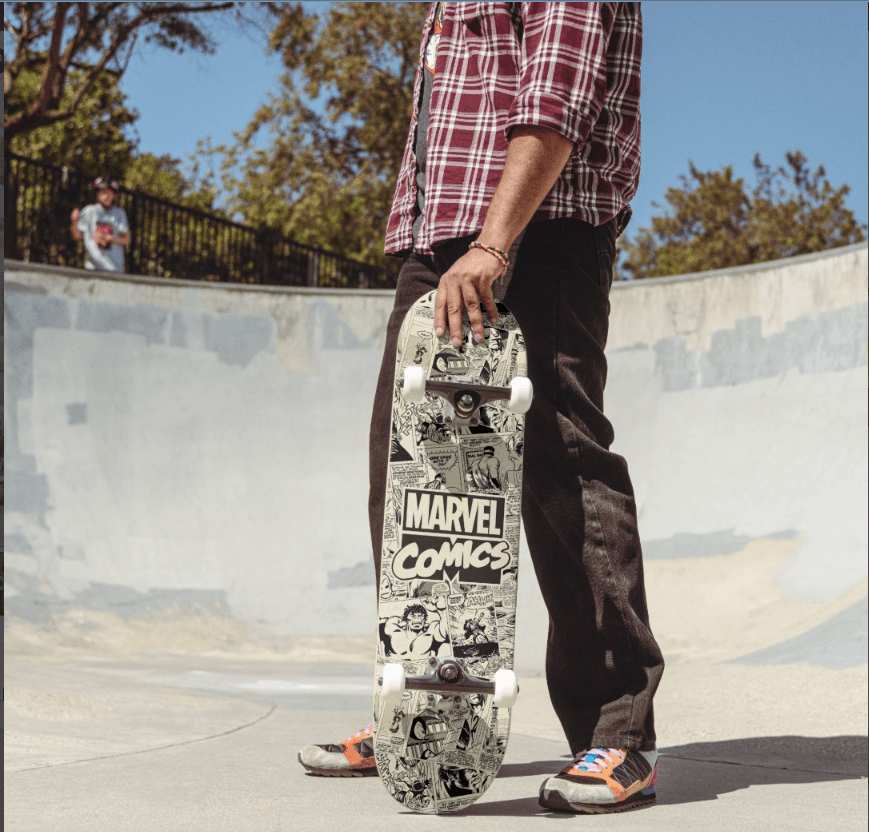 Marvel Comics Pages Pattern Skateboard