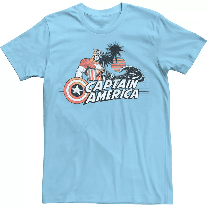 Men's Marvel Tropical Captian America Comic Tee