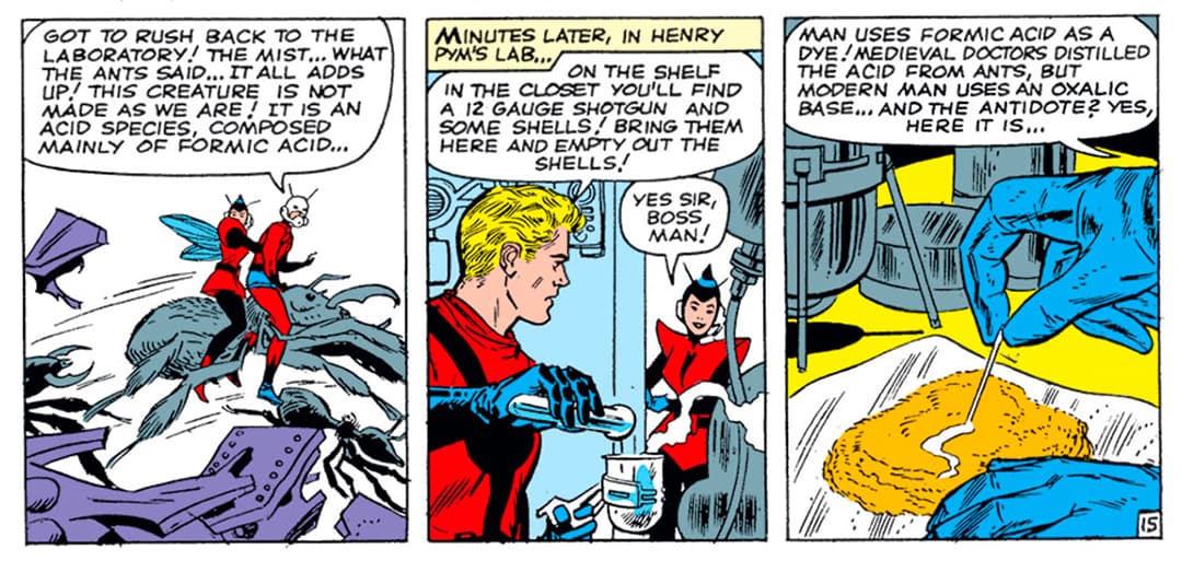 Ant-Man and the Wasp working in the lab