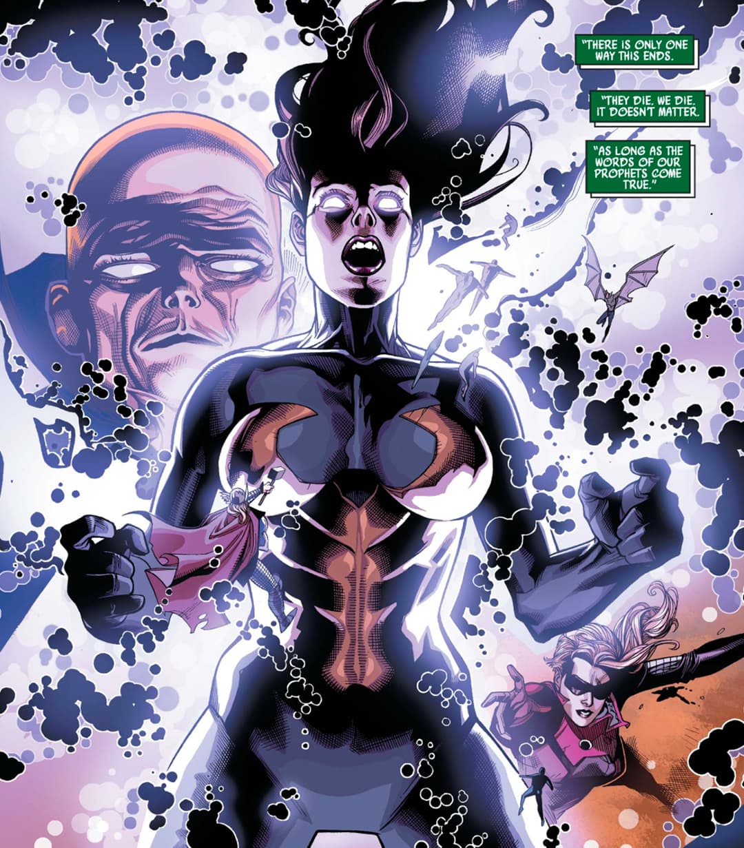 The Skrull-Pym injected Wasp with a doomsday concoction causing her to die and in the process save everyone around her.