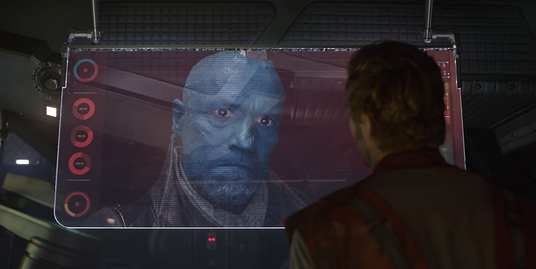 Yondu on a video call with Peter Quill
