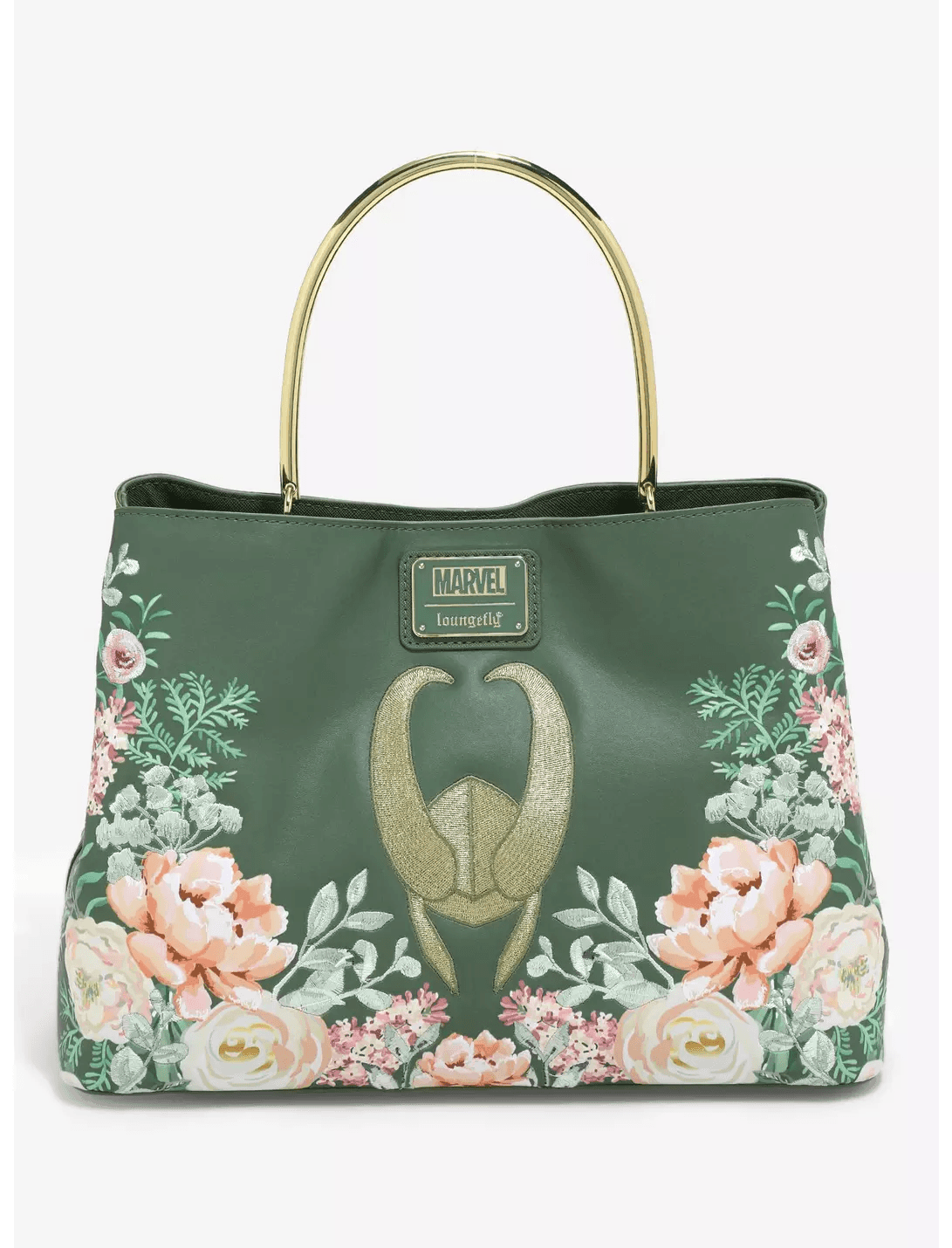 Loungefly Marvel Loki Green Floral Handbag - BoxLunch Exclusive