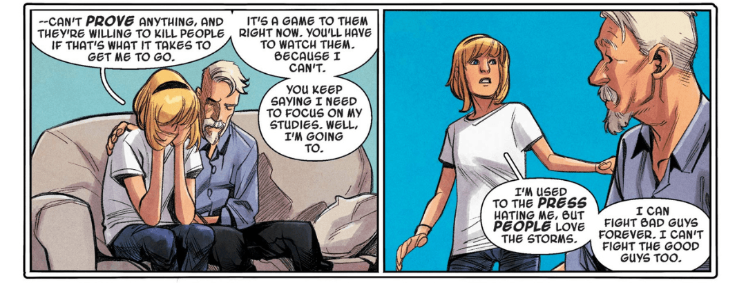 Gwen says goodbye to her father